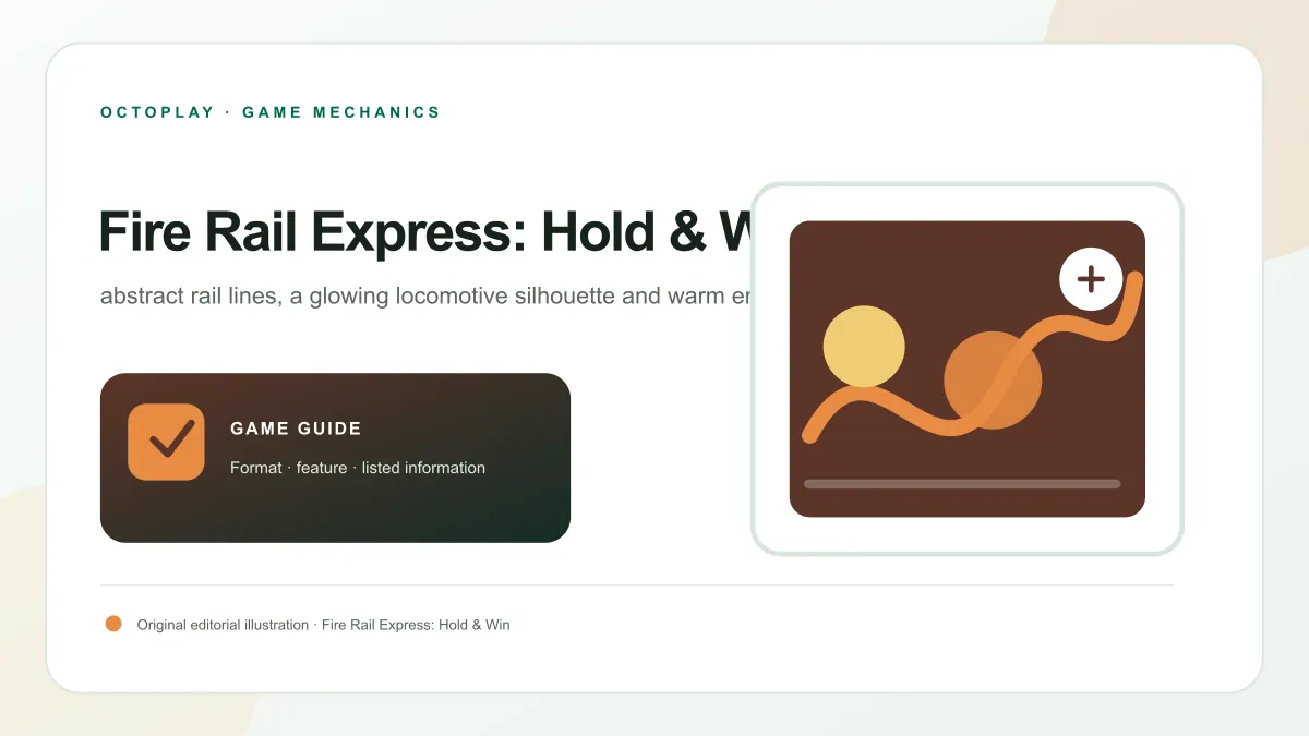 Fire Rail Express: Hold & Win feature artwork showing single feature · free spins · instant cash prize