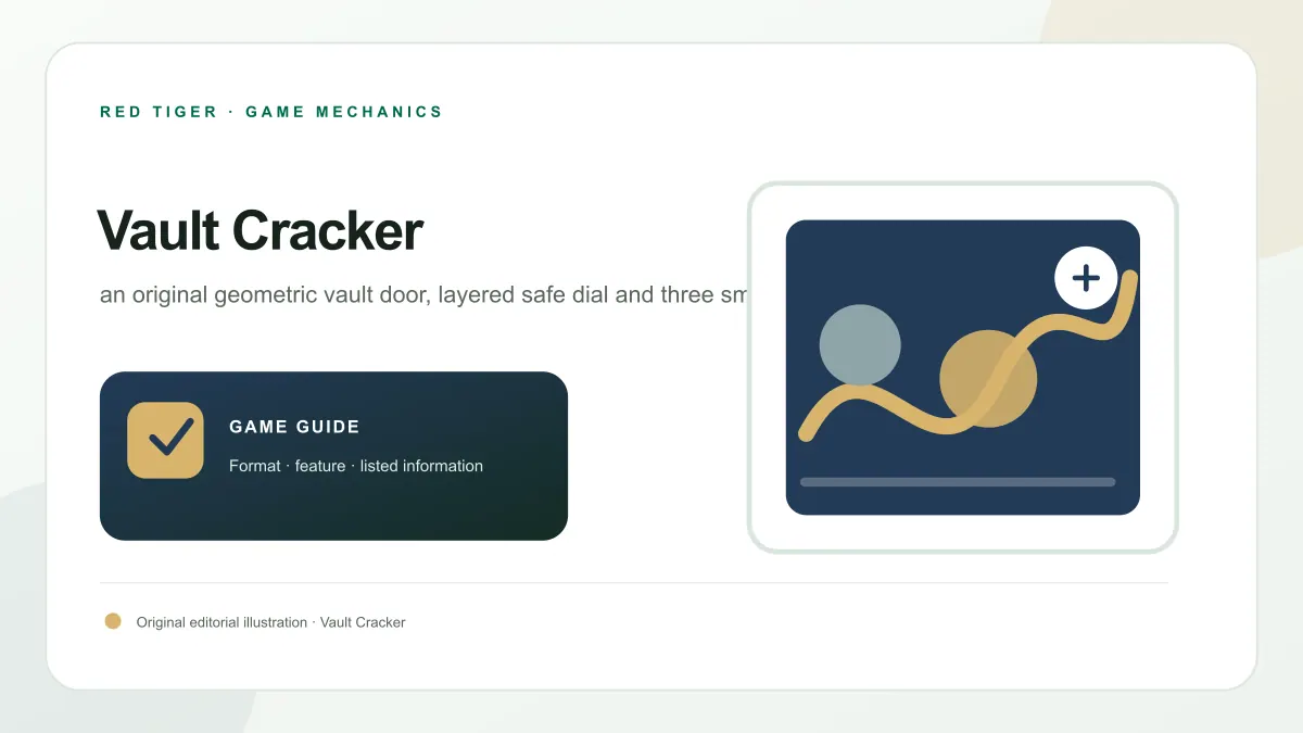 Vault Cracker feature artwork showing 5 × 3 reels · 10 ways · cash-safe feature